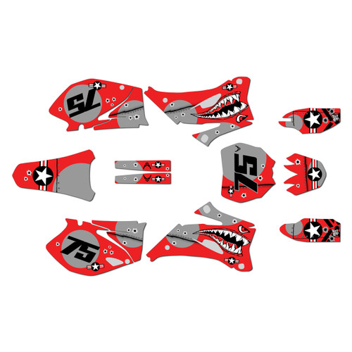 yamaha yz250f graphics kit 2006-2007 predator series red