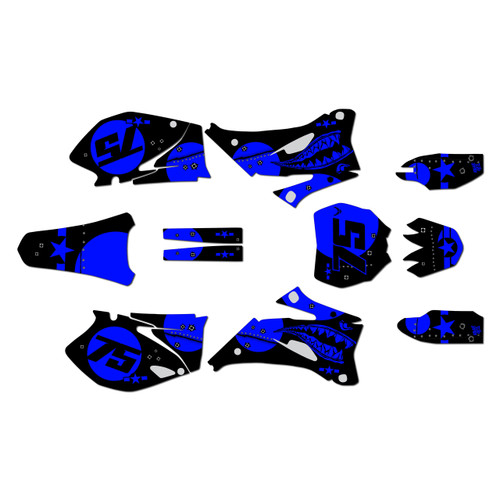 yamaha yz250f graphics kit 2006-2007 predator series blue-shift