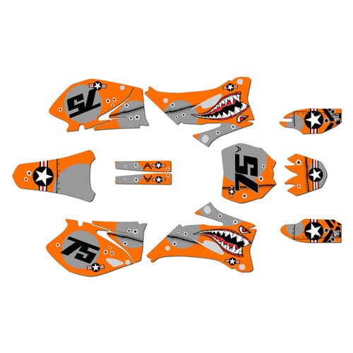 yamaha yz250f graphics kit 2008-2009 predator series orange