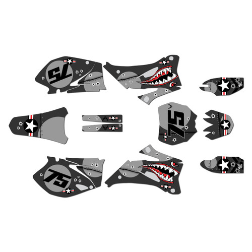 yamaha yz450f graphics kit 2006-2009 predator series smoke