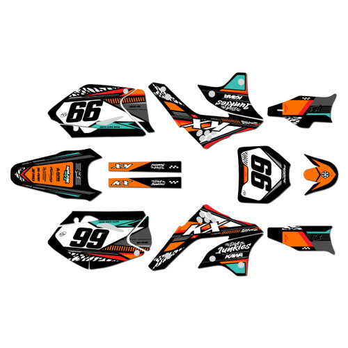 kawasaki kx450f graphics kit 2006-2008 rugged series orange