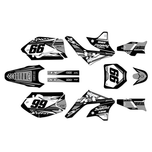 kawasaki kx450f graphics kit 2006-2008 rugged series white