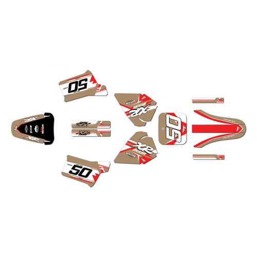 honda xr200r graphics kit 1984-2002 evo series tan