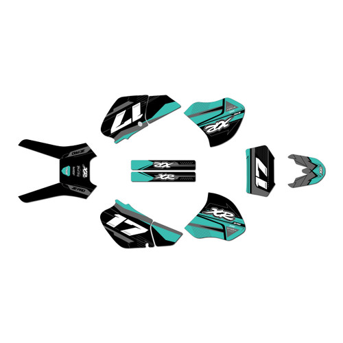 honda xr250 graphics kit 1996-2004 axis series teal