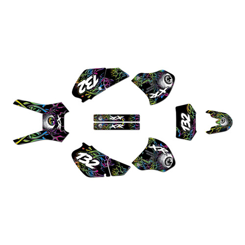 honda xr400 graphics kit 1996-2004 core series rainbow