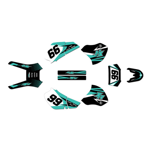 honda xr250 graphics kit 1996-2004 division series teal