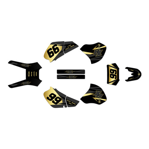 honda xr250 graphics kit 1996-2004 division series gold
