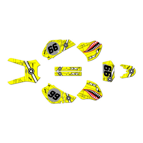 honda xr400 graphics kit 1996-2004 predator series yellow