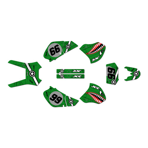 honda xr400 graphics kit 1996-2004 predator series green