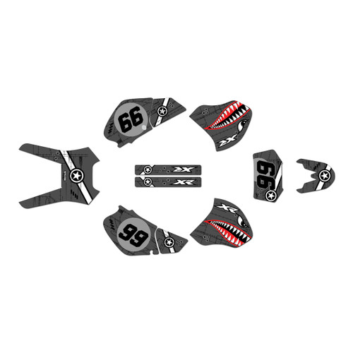 honda xr250 graphics kit 1996-2004 predator series smoke