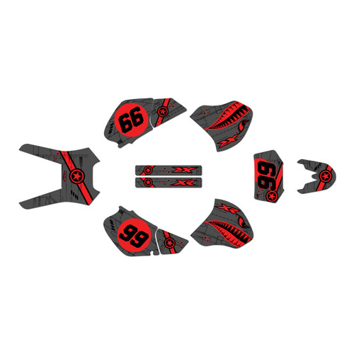 honda xr250 graphics kit 1996-2004 predator series red-shift