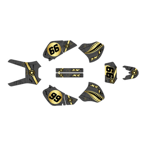 honda xr250 graphics kit 1996-2004 predator series gold