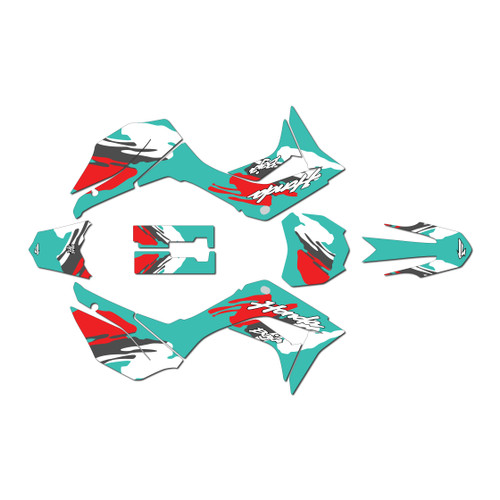 honda crf110f graphics kit 2019-2026 throwback series teal