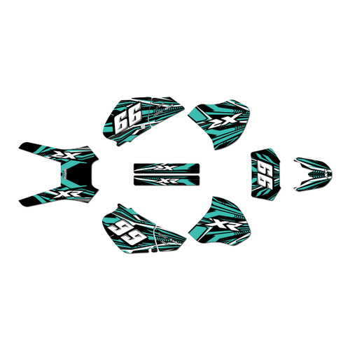 honda xr400 graphics kit 1996-2004 prime series teal