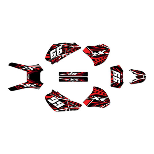 honda xr250 graphics kit 1996-2004 prime series red