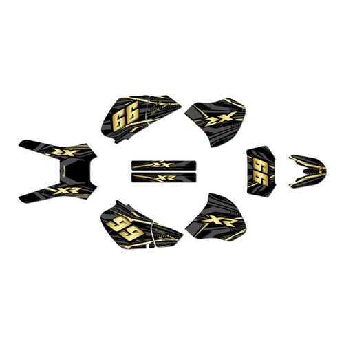 honda xr250 graphics kit 1996-2004 prime series gold
