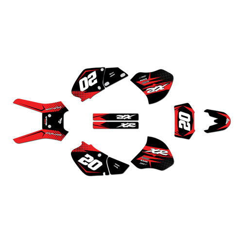 honda xr250 graphics kit 1996-2004 spear series red