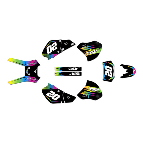honda xr250 graphics kit 1996-2004 spear series rainbow