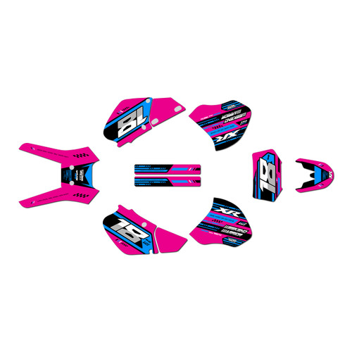 honda xr250 & xr400 graphics kit 1996-2004 warrior series magenta