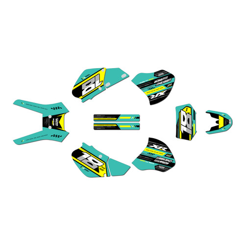 honda xr250 & xr400 graphics kit 1996-2004 warrior series teal