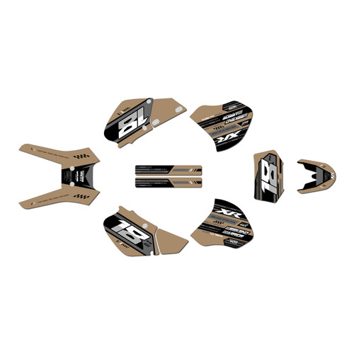honda xr250 & xr400 graphics kit 1996-2004 warrior series tan