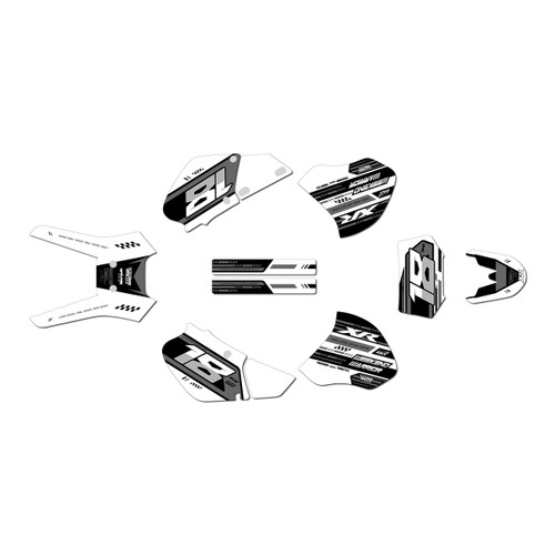 honda xr250 graphics kit 1996-2004 warrior series white