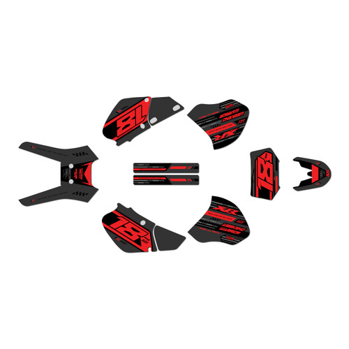 honda xr250 graphics kit 1996-2004 warrior series red-shift