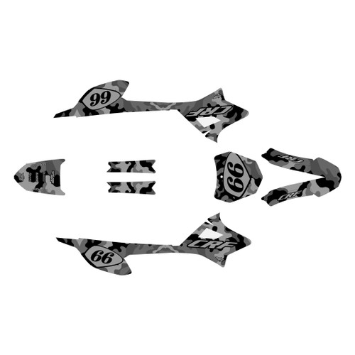 honda crf-e2 graphics kit 2022-2026 invasion series smoke