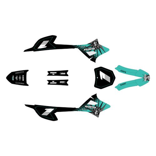 honda crf-e2 graphics kit 2022-2026 lancaster series teal