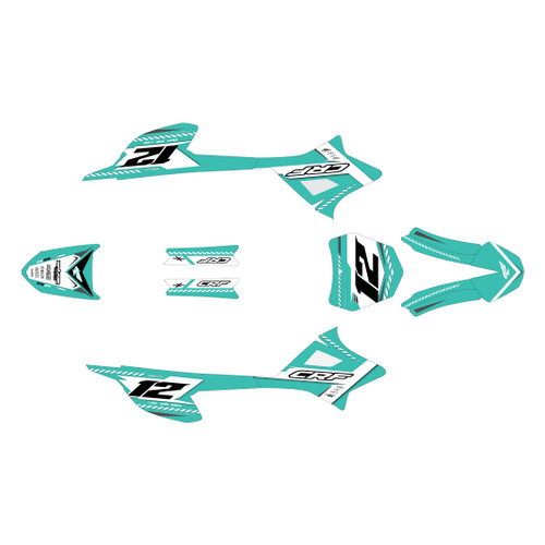 honda crf-e2 graphics kit 2022-2026 lethal series teal