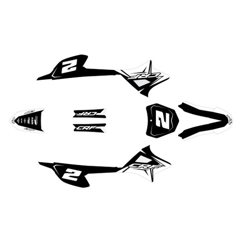 honda crf-e2 graphics kit 2022-2026 lightning series white