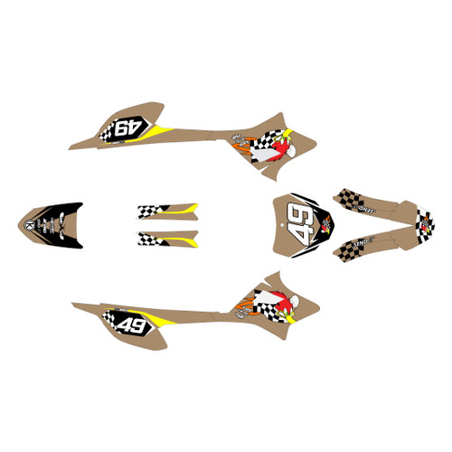 honda crf-e2 graphics kit 2022-2026 pecker series tan