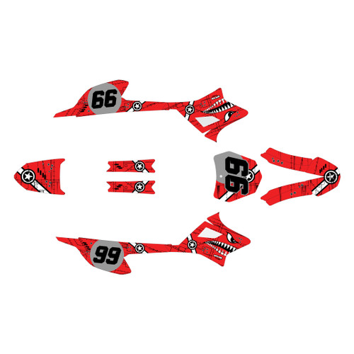 honda crf-e2 graphics kit 2022-2026 predator series red