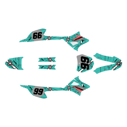 honda crf-e2 graphics kit 2022-2026 predator series teal