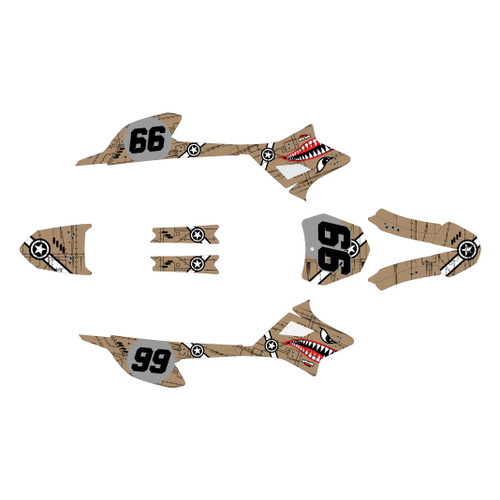 honda crf-e2 graphics kit 2022-2026 predator series tan