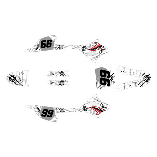 honda crf-e2 graphics kit 2022-2026 predator series white