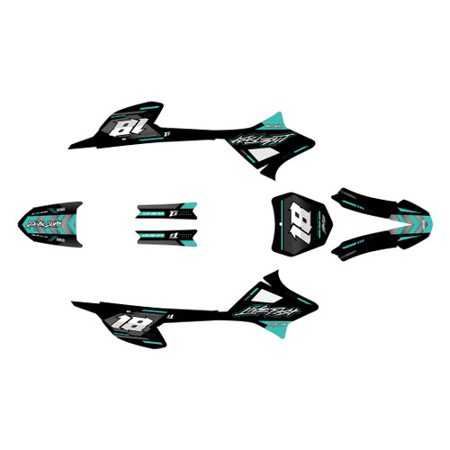 honda crf-e2 graphics kit 2022-2026 rebel series teal