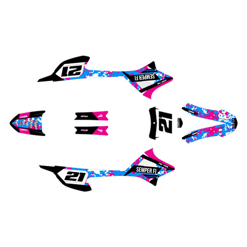 honda crf-e2 graphics kit 2022-2026 semperfi series magenta
