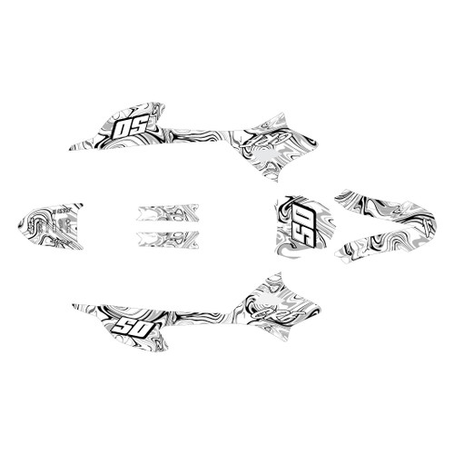 honda crf-e2 graphics kit 2022-2026 snagged series white