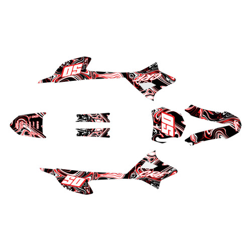 honda crf-e2 graphics kit 2022-2026 snagged series red-shift