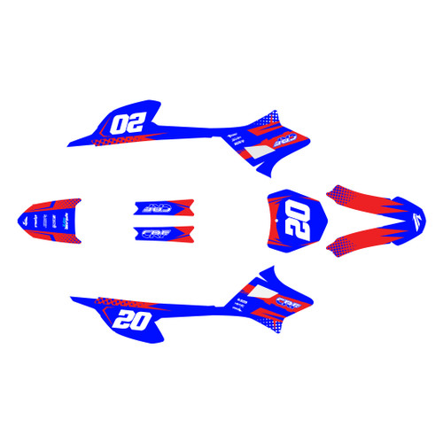 honda crf-e2 graphics kit 2022-2026 spear series blue