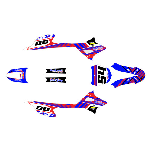 honda crf-e2 graphics kit 2022-2026 split series blue