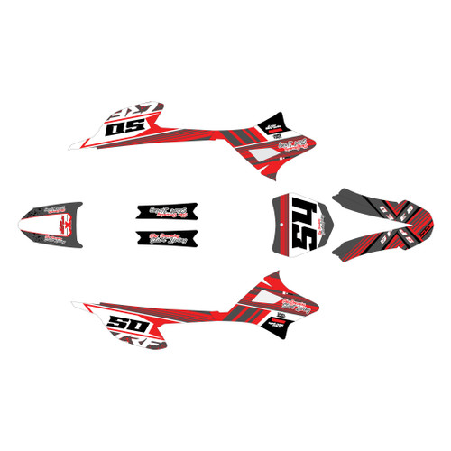 honda crf-e2 graphics kit 2022-2026 split series red