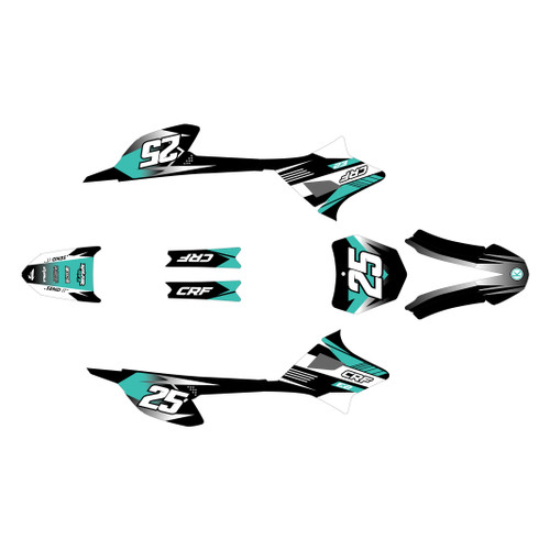 honda crf-e2 graphics kit 2022-2026 turbo series teal