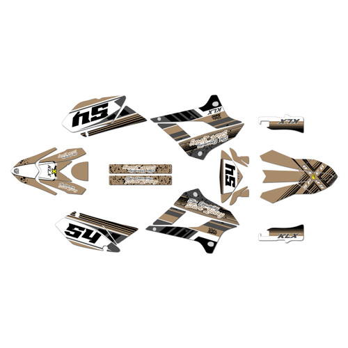 kawasaki klx250 graphics kit 2008-2020 split series tan