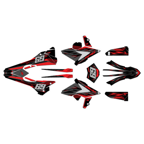 beta 300rr graphics kit 2018-2019 guard series red