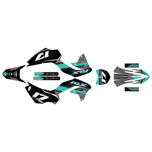 kawasaki klx230r graphics kit 2020-2024 axis series teal