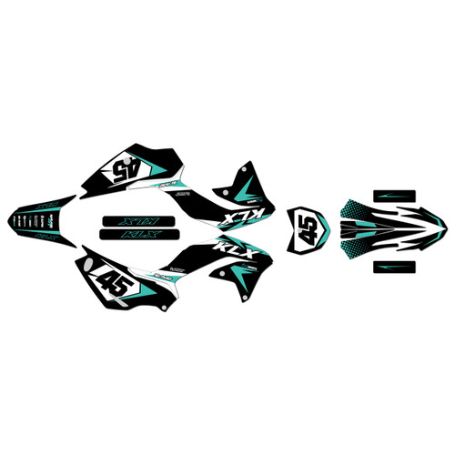 kawasaki klx230r graphics kit 2020-2024 division series teal