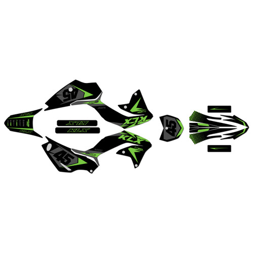 kawasaki klx230r graphics kit 2020-2024 division series green-shift