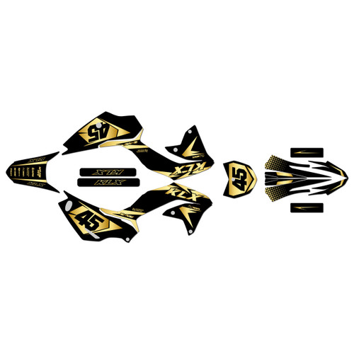kawasaki klx230r graphics kit 2020-2024 division series gold